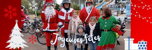 SANT-NAZER-SOLEX les Pères Noël en solex à Saint-Nazaire 44